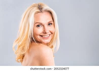 Close Portrait Beautiful Attractive Charming Naked Stock Photo