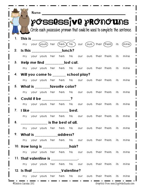 Possessive Pronouns Worksheets And Online Exercises 76B