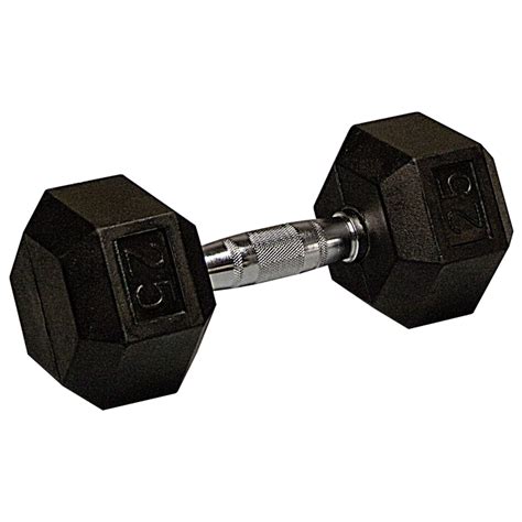 25 Lb Rubber Coated Hex Dumbbell