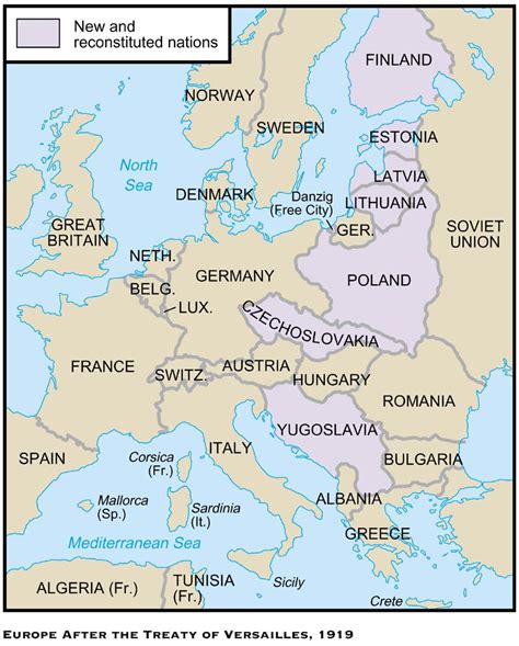 Detailed Map Europe After World War 1 Map Worksheet Answers