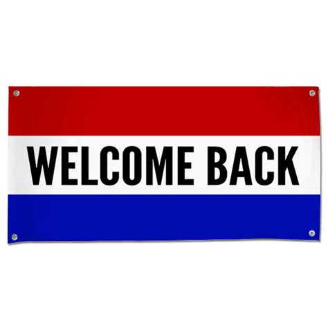Classic Style Patriotic Red White And Blue Welcome Back Banner Mailpix