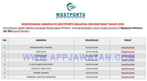 Setting up a company in malaysia using sdn bhd structure is the best choice for an entrepreneur. Jawatan Kosong Terkini di Westports Malaysia Sdn Bhd ...