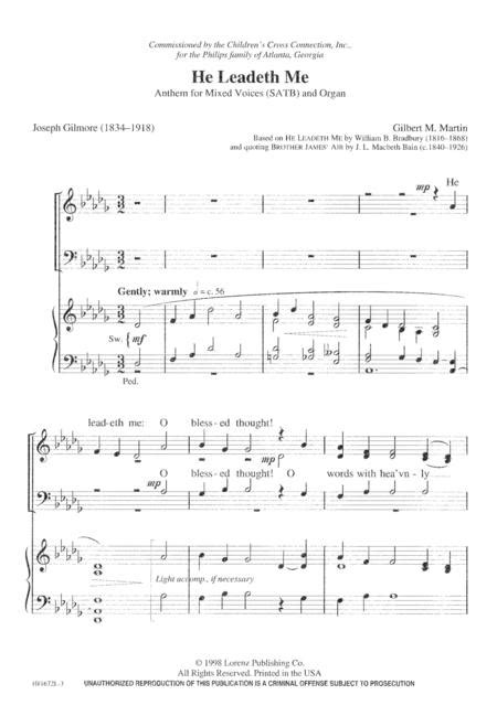 He Leadeth Me By William B Bradbury Digital Sheet Music For Octavo