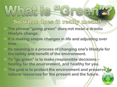 Ppt Going Green Powerpoint Presentation Free Download Id13468