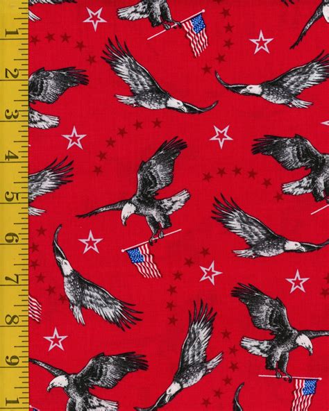 Patriotic Fabric Windham Fabrics Liberty 42725 2 Eagles Red