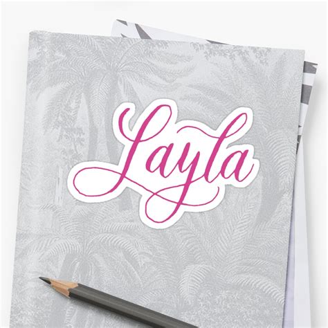 Layla Modern Calligraphy Name Design Sticker By Cheesim Redbubble