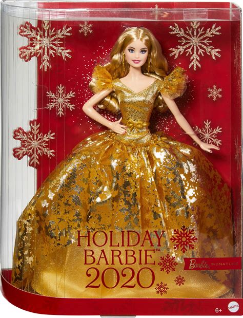 【期間限定お試し価格】 バービー バービー人形 Barbie Signature 2020 Holiday Doll 12 Inch Brunette Curly Hair In Golden