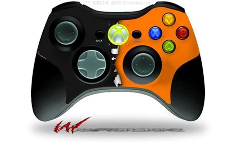 Xbox 360 Wireless Controller Skins Ripped Colors Black Orange