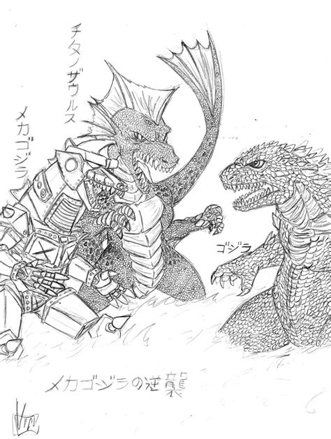 Godzilla Vs Mechagodzilla Coloring Pages Coloring Pages