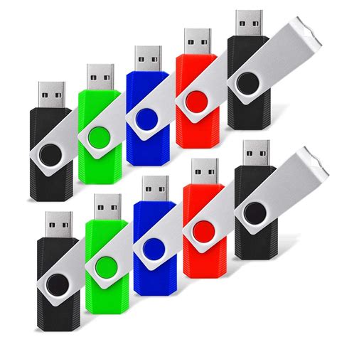 raoyi 10 pack 8gb swivel usb flash drive metal thumb drives pen drive usb 2 0 bulk flash drive