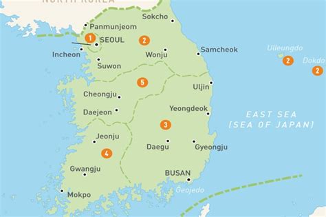 Bản đồ Hàn Quốc Tổng Quan địa Chỉ Có Hình Lưu Về