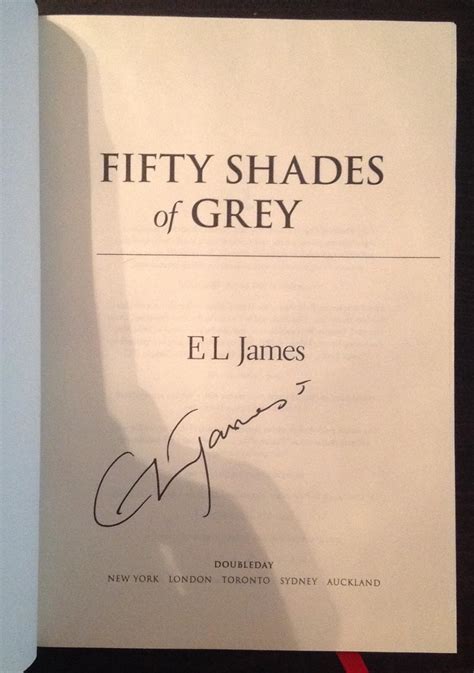 Fifty Shades Of Grey Signed First Edition By James El Very Good