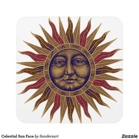 Celestial Sun Face Coaster Celestial Psychedelic Art In 2019 Star Art Moon Art