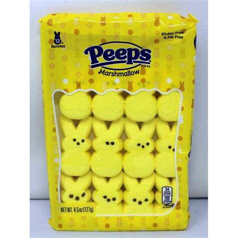 Peeps Marshmallow Bunnies Pack Of 12 Yellow