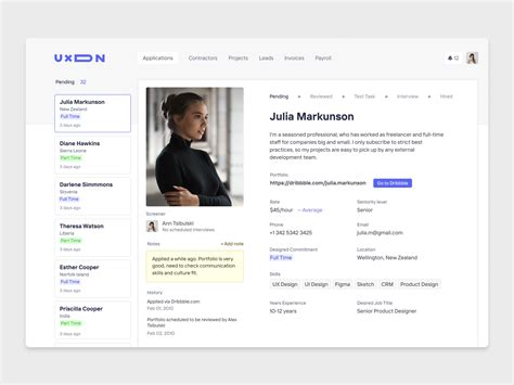 Applicant Profile By Alex Tsibulski For Uxdn On Dribbble