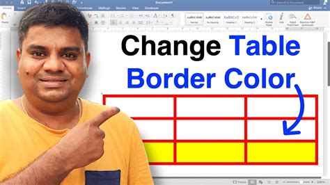How To Change Table Border Colour In Ms Word Youtube