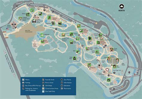 The Map Of Smithsonian National Zoological Park In Washington Usa