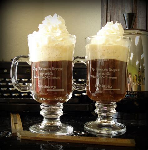 irish coffee glasses engraved with recipe by etchedintimellc