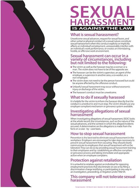 Sexual Harassment Poster 18 X 24 Office Products
