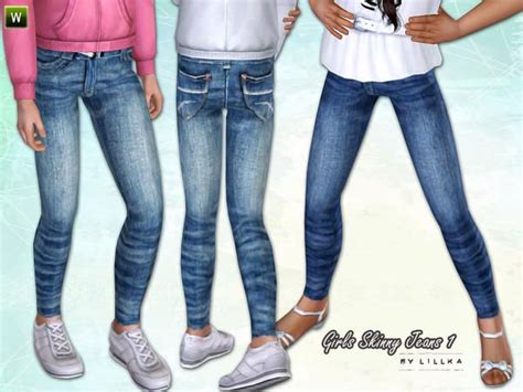 Lillkas Girls Skinny Jeans 1 Sims 4 Cc Kids Clothing Girls