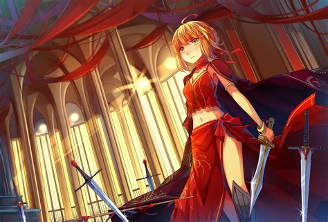 Wallpaper Blonde Anime Girls Fate Series Fate Extra Saber Extra