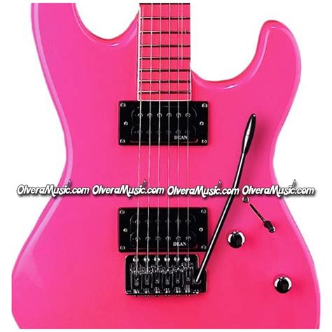 Dean Guitars Custom Zone Electric Guitar Fluorescent Pink Olvera Music