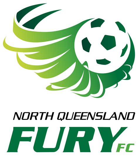 The North Queensland Fury Logo With Green And White Feathers On Its Head As Well As A Soccer Ball