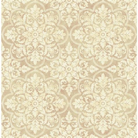 Va10601 Wallquest Va10601 Via Allure 2 Medallion Wallpaper In Beige