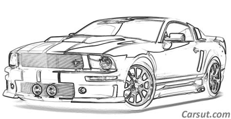Best Car Drawings Ford Mustang Muscle Car Car Drawings