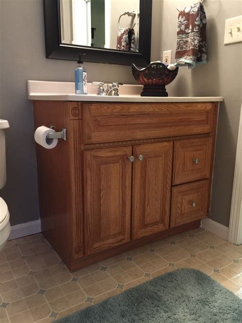 Give your bathroom cabinets a makeover quickly and easily with this what a difference a few hours and some paint can make to this bathroom cabinet! Painting Oak Bathroom Vanity with Annie Sloan Chalk Paint ...