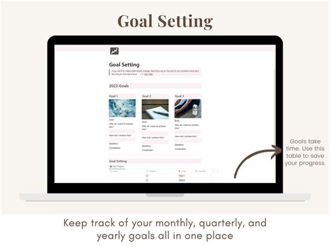 Notion 2023 Goal Planner Template All In One Notion Template Goal