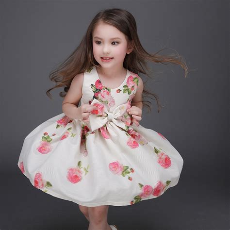 2017 New Children Clothes 3 9 Year Old Girl Big Bow Dresses Summer