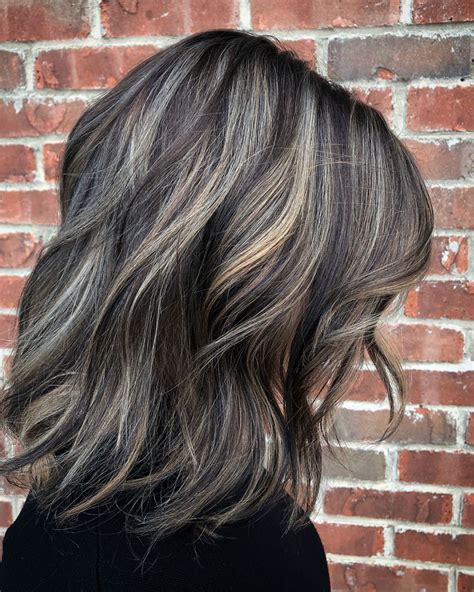 Ideas Of Gray And Silver Highlights On Brown Hair Brown Hair With