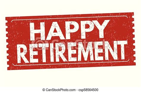 Happy Retirement Label Or Sticker On White Background Vector