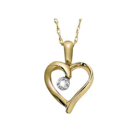 10k Yellow Gold And Diamond Heart Necklace Carters Jewellers Northern Bc