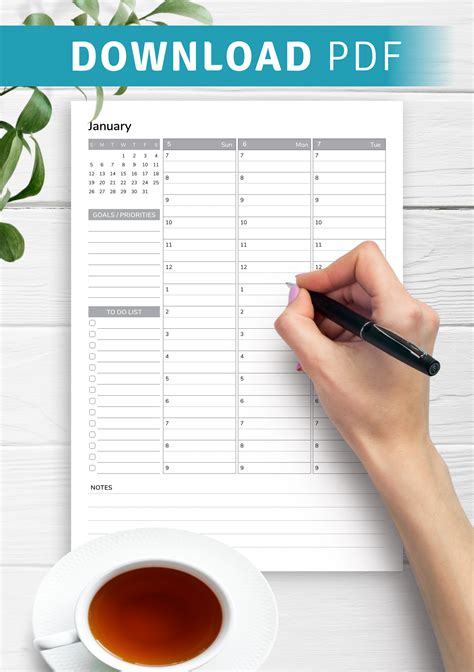 Download Printable Weekly Planner With Goals And Priorities Pdf