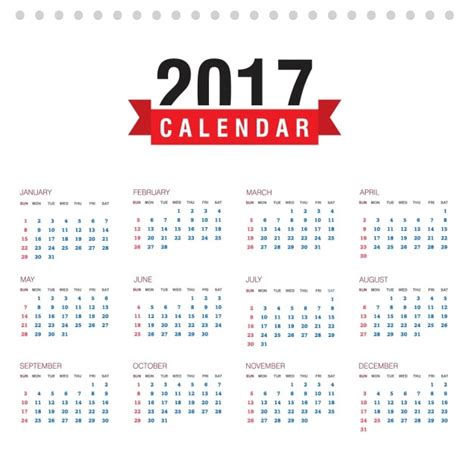 Free Vector 2017 Calendar Design