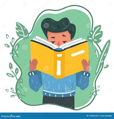 Young Boy Reading Book Stock Vector Illustration Of Grade 139994725