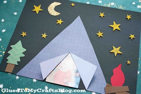 Camping Themed Paper Tent Kid Craft