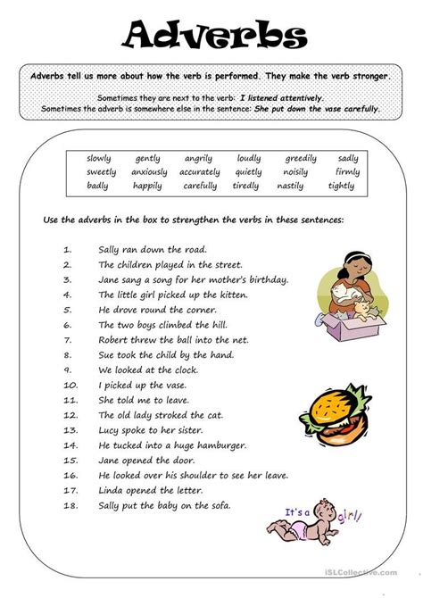 Adverbs Worksheet Grade 6 Grammar