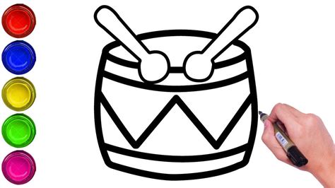 How To Draw Drum For Kids Easy Drawing Of Drum Draw