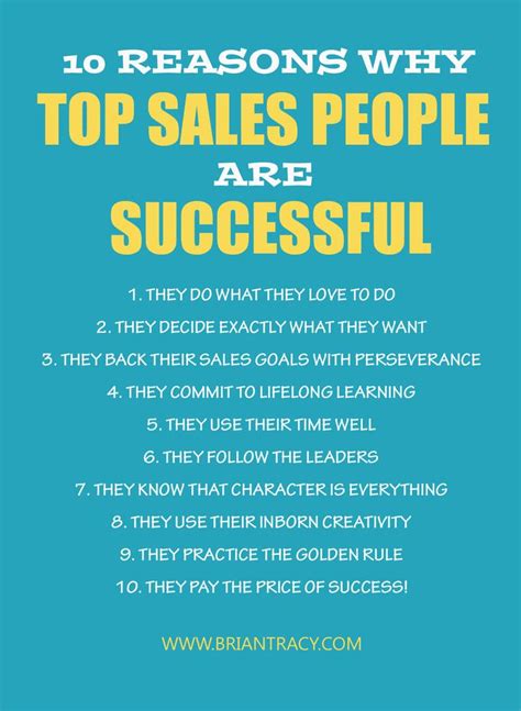 It might sound like a lot of work—and with a busy schedule, next to impossible. 10 Reasons Why Top Sales People are Successful: Boost Your ...