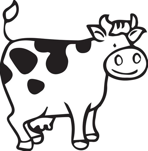 Cow Coloring Page Cute Cartoon Drawing Illustration Free Download