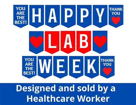 Happy Lab Week Printable Sign Medical Laboratory Etsy
