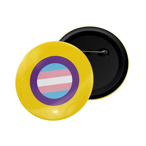 Dhcrafts Pin Badge Multicolor LGBTQ Flag D35 Trans Intersex Glossy
