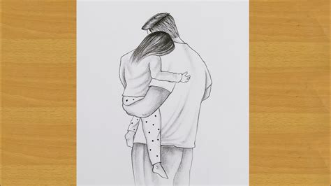 Father And Daughter Hugging Pencil Sketch Gali Gali Art Youtube
