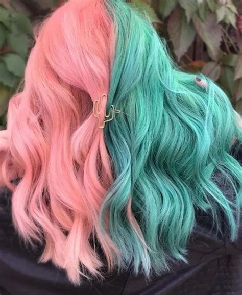 The Half And Half Hair Color Trend Aka Two Tone Hair Is Perfect For Spring Fashionisers