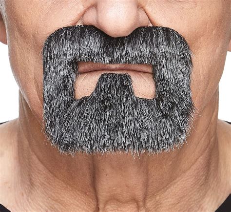 Mustaches Self Adhesive Novelty Inmate Fake Beard False Facial Hair Salt And Pepper Color