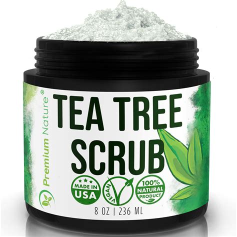 Tea Tree Oil Body Scrub 8 Oz 100 Natural Body And Foot Exfoliator With