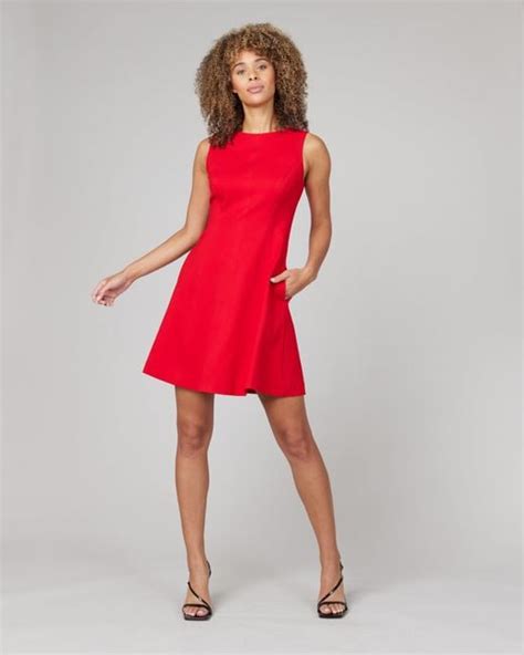Spanx The Perfect Fit Flare Dress In Red Lyst